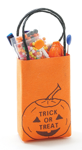 Dollhouse Miniature Trick Or Treat Bag Filled
